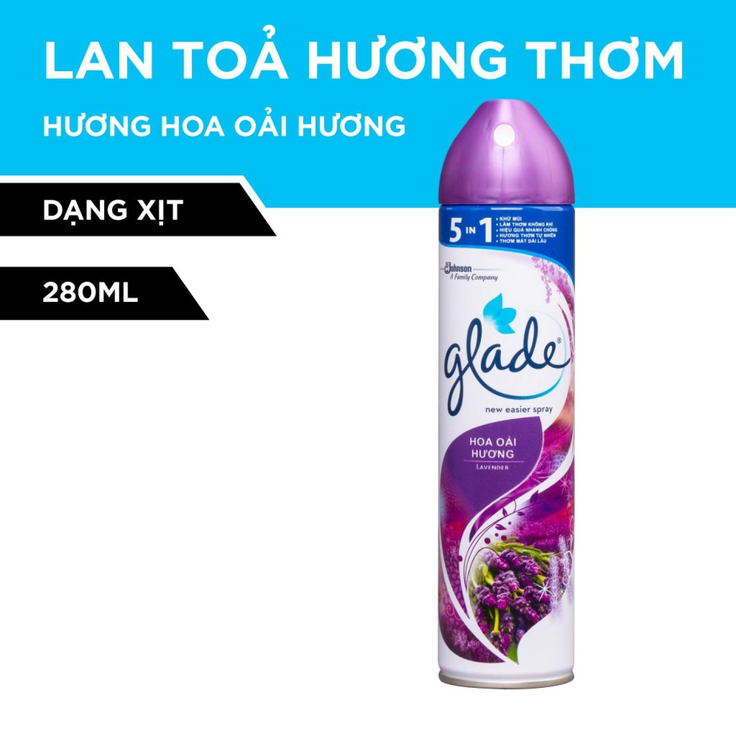 Glade xịt thơm phòng hương lavender 280ml