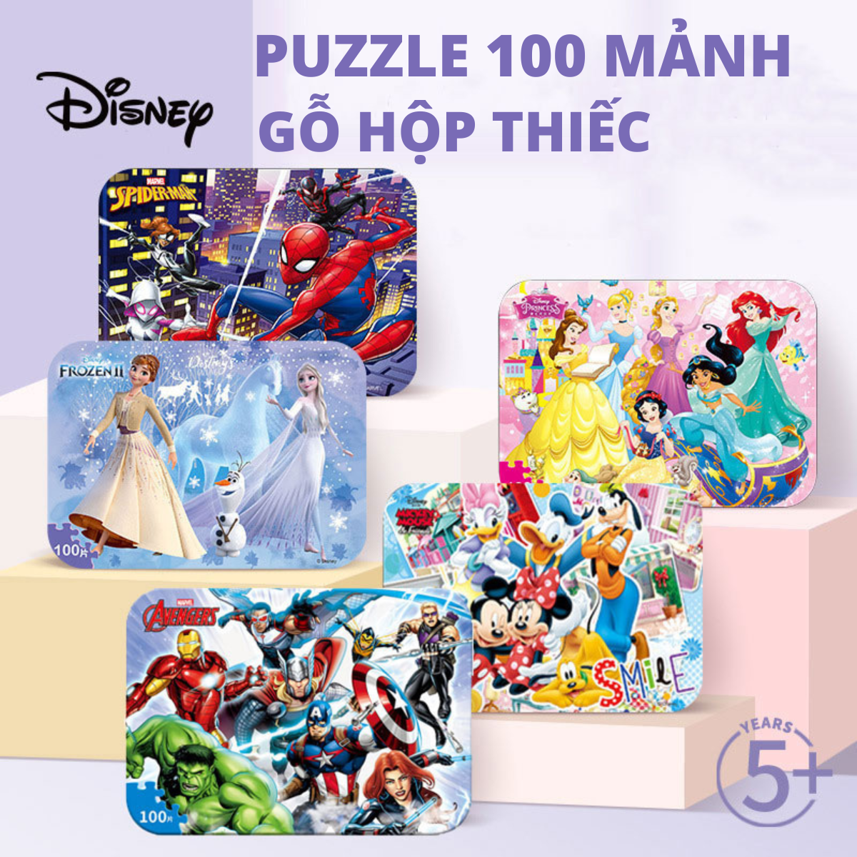 Tranh Ghép Hình 100 Mảnh In Dập Nổi 3D Disney Puzzle/Jigsaw Puzzle 100 Mảnh/Puzzle Hộp Thiếc/Tranh Ghép Hộp Thiếc/Tranh Xếp hình Gỗ/Đồ chơi bé trai/Đồ chơi bé gái/Bộ ghép hình cho bé/Tranh Xếp Hình Cho Bé Từ 4 Tuổi