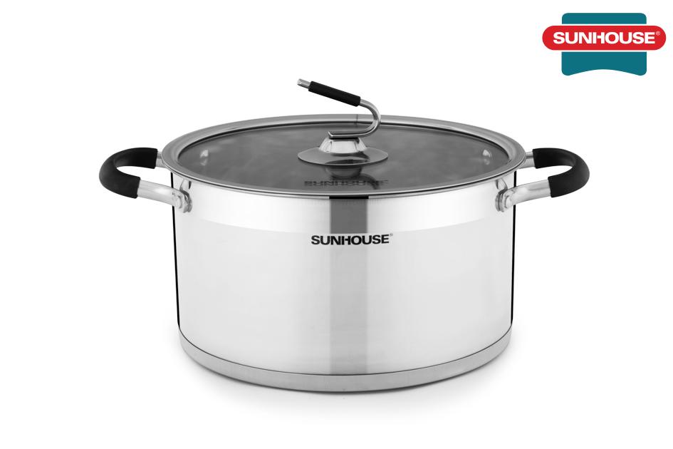 Nồi inox 5 đáy 26cm sunhouse shg24326 – dùng được cho bếp từ
