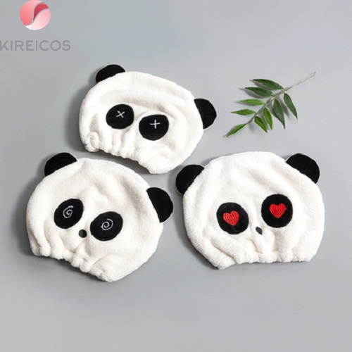 Mũ Nón Trùm Ủ Tóc Nhanh Khô Hình Panda – Họa Tiết Ngẫu Nhiên - kireicos