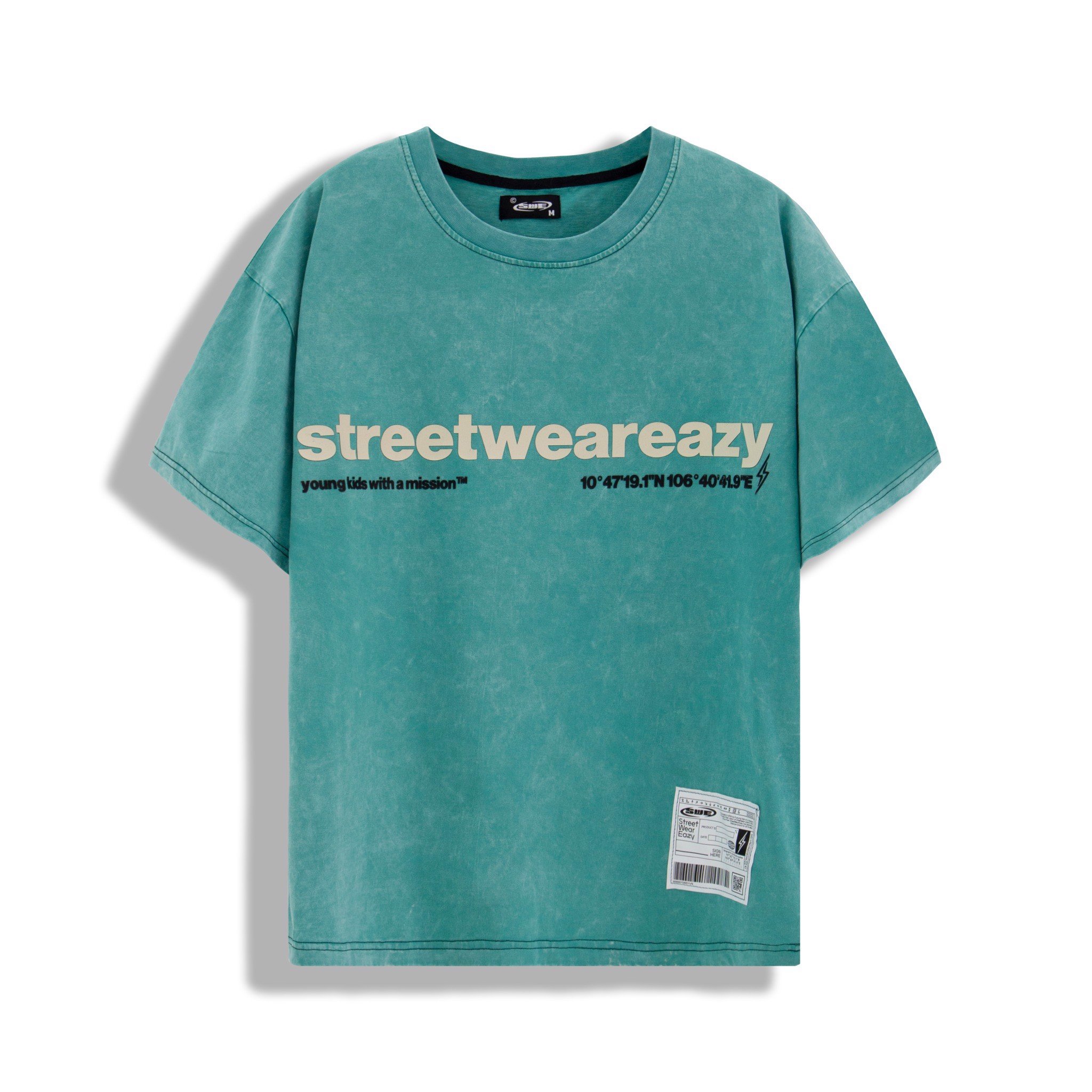 Áo thun nam swe basic washed tee- teal/gray/brown áo tay lỡ 100% cotton thoáng mát