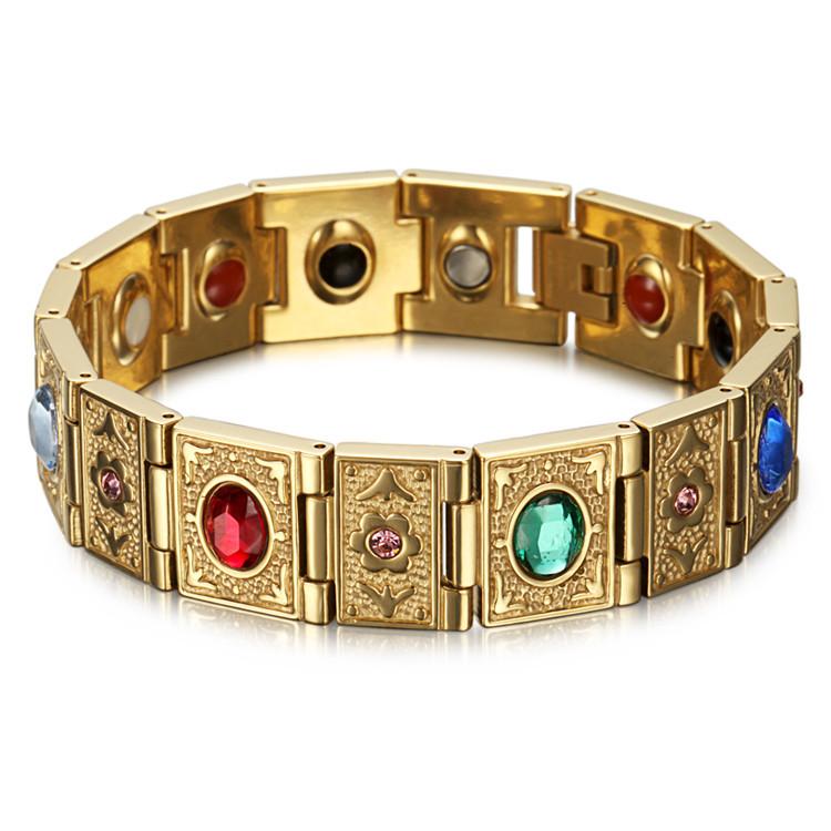 Lắc tay nam mạ đính đá ngũ sắc Z135
