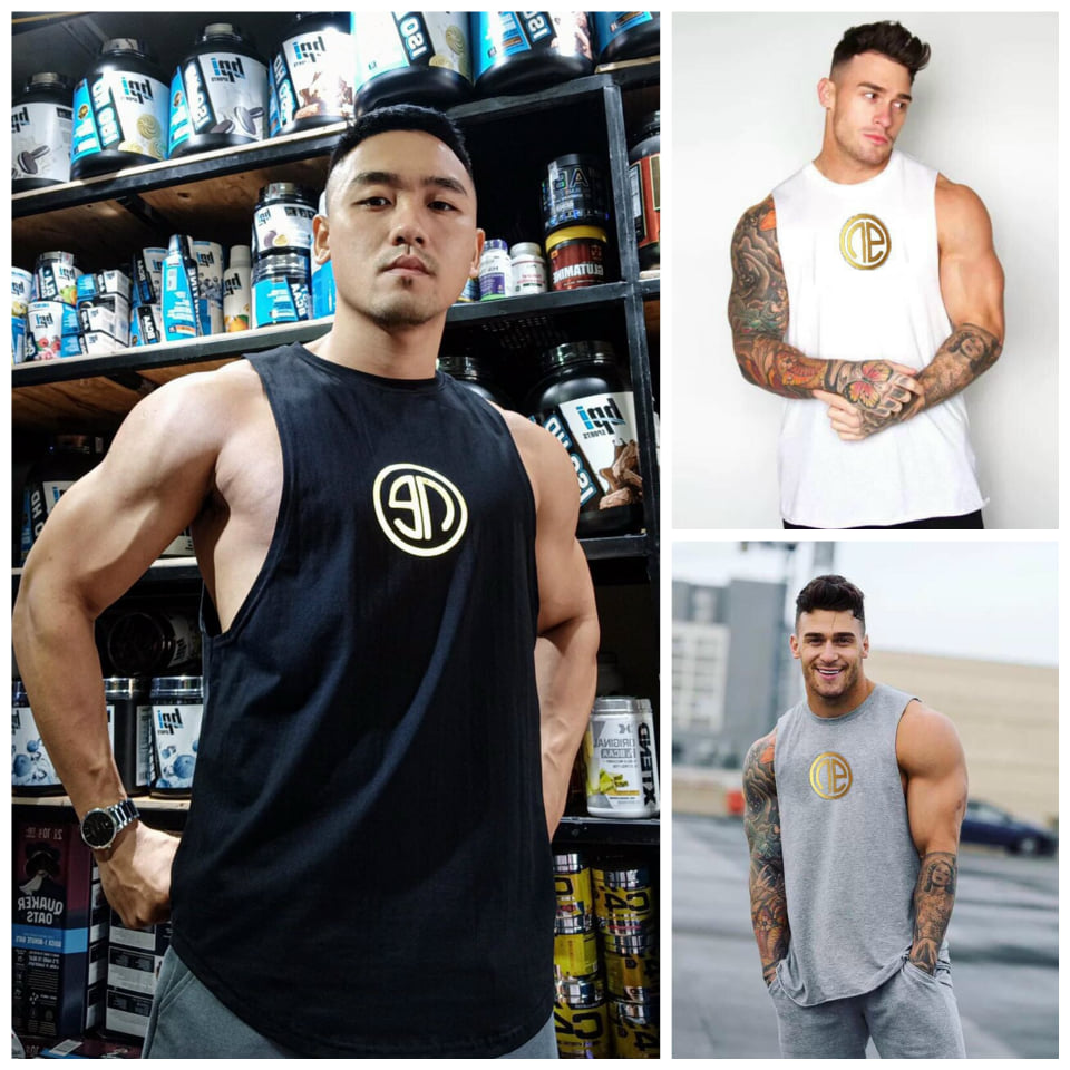 Áo tanktop tập gym nam co giãn thấm hút mồ hôi