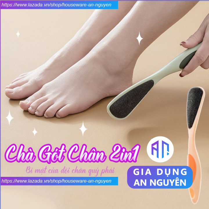 Cây chà gót chân , dụng cụ chà gót chân 2 mặt đá mài gót chân bằng tay tẩy tế bào và da chết