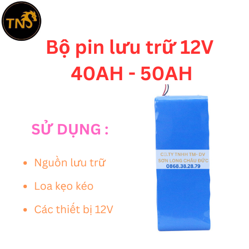 Khối Pin Lithium 12V 3S 40AH - 50AH cho lưu trữ , loa di động , đền led , quạt , nghịch lưu 220V