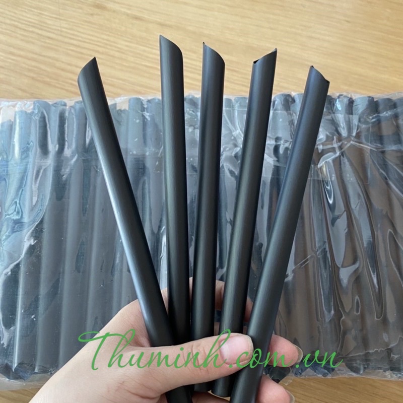 Ống hút đen ngắn trà sữa phi 12 bịch 500g