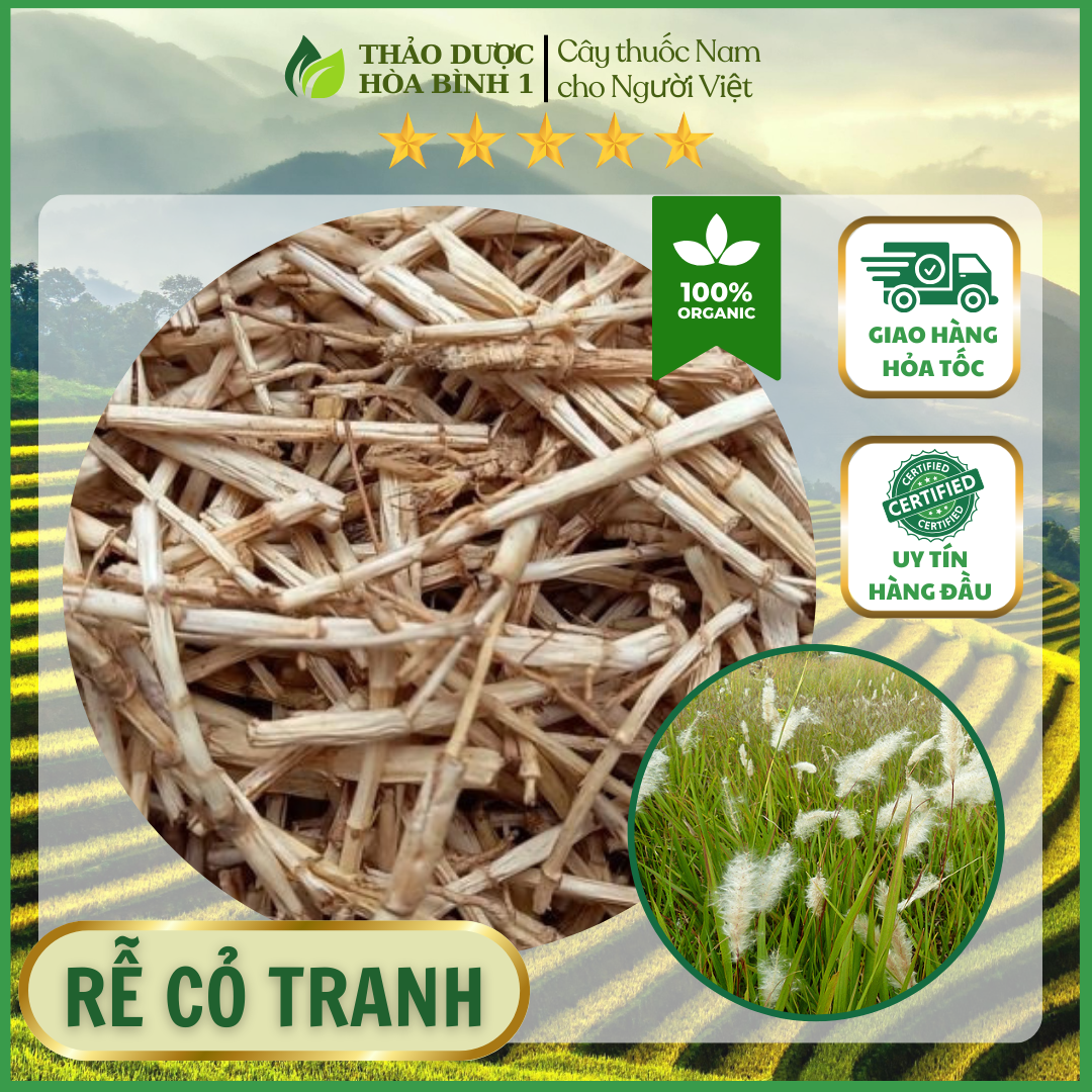 1kg rễ cỏ tranh khô sạch nguyên chất.