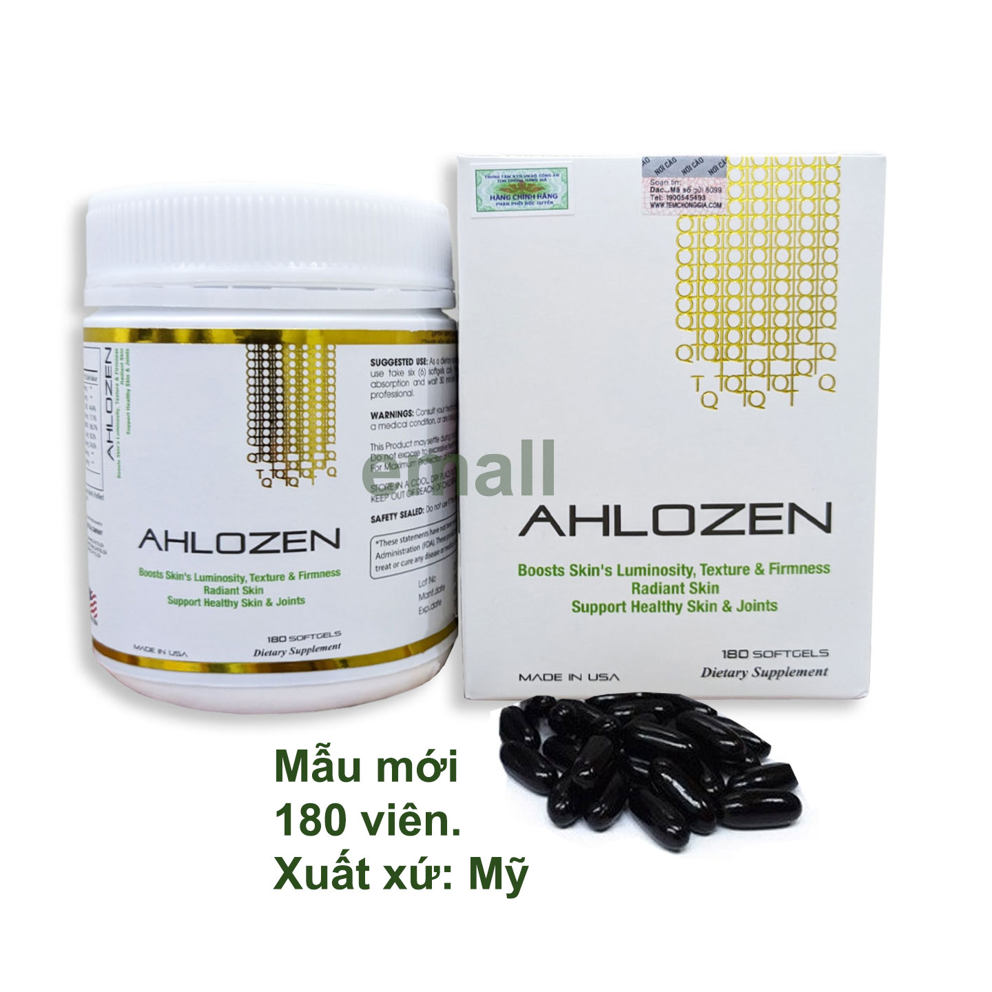 Viên Collagen AEC Gold 12000mg Ahlozen Cao Cấp Từ Mỹ 180 viên đẹp da chống lão hóa dùng cho cả nam và nữ