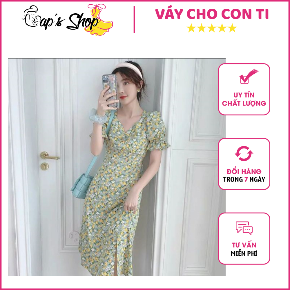 Váy cho con bú dáng suông A, sau sinh cho con ti