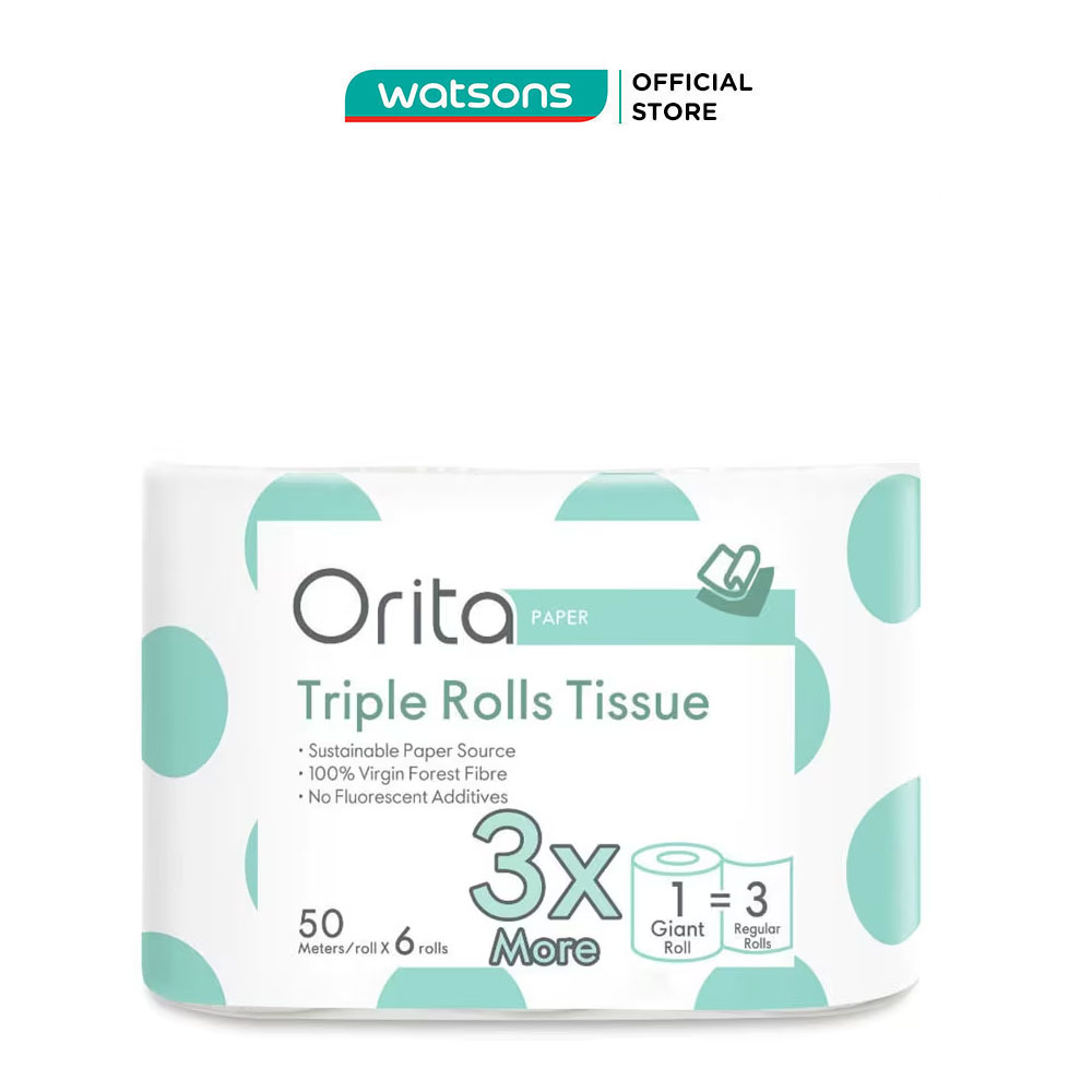 Giấy Cuộn Orita Triple Rolls Tissue 50meters 6 Rolls