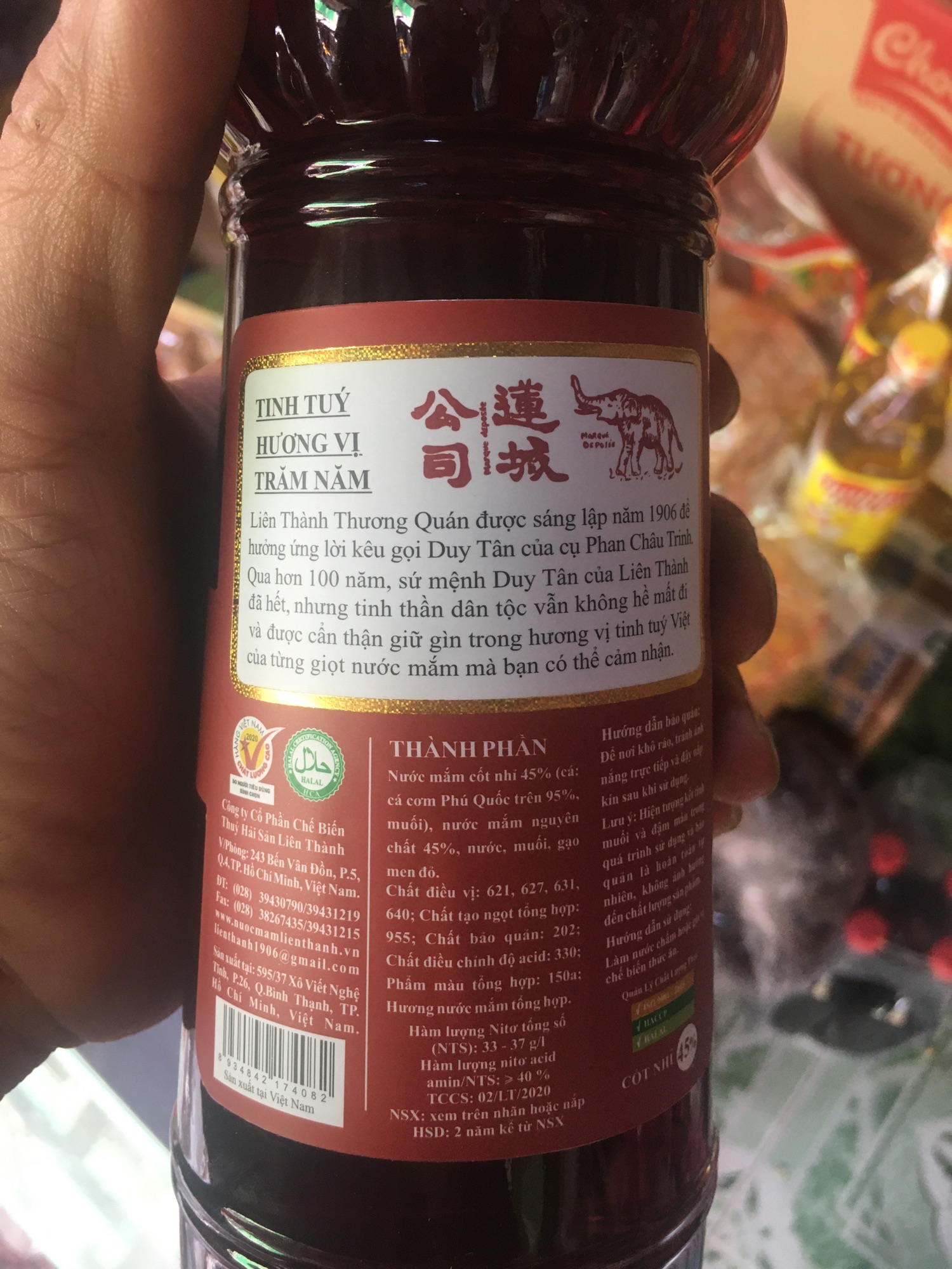 Nước mắm Liên Thành Nhãn Vàng 600ml