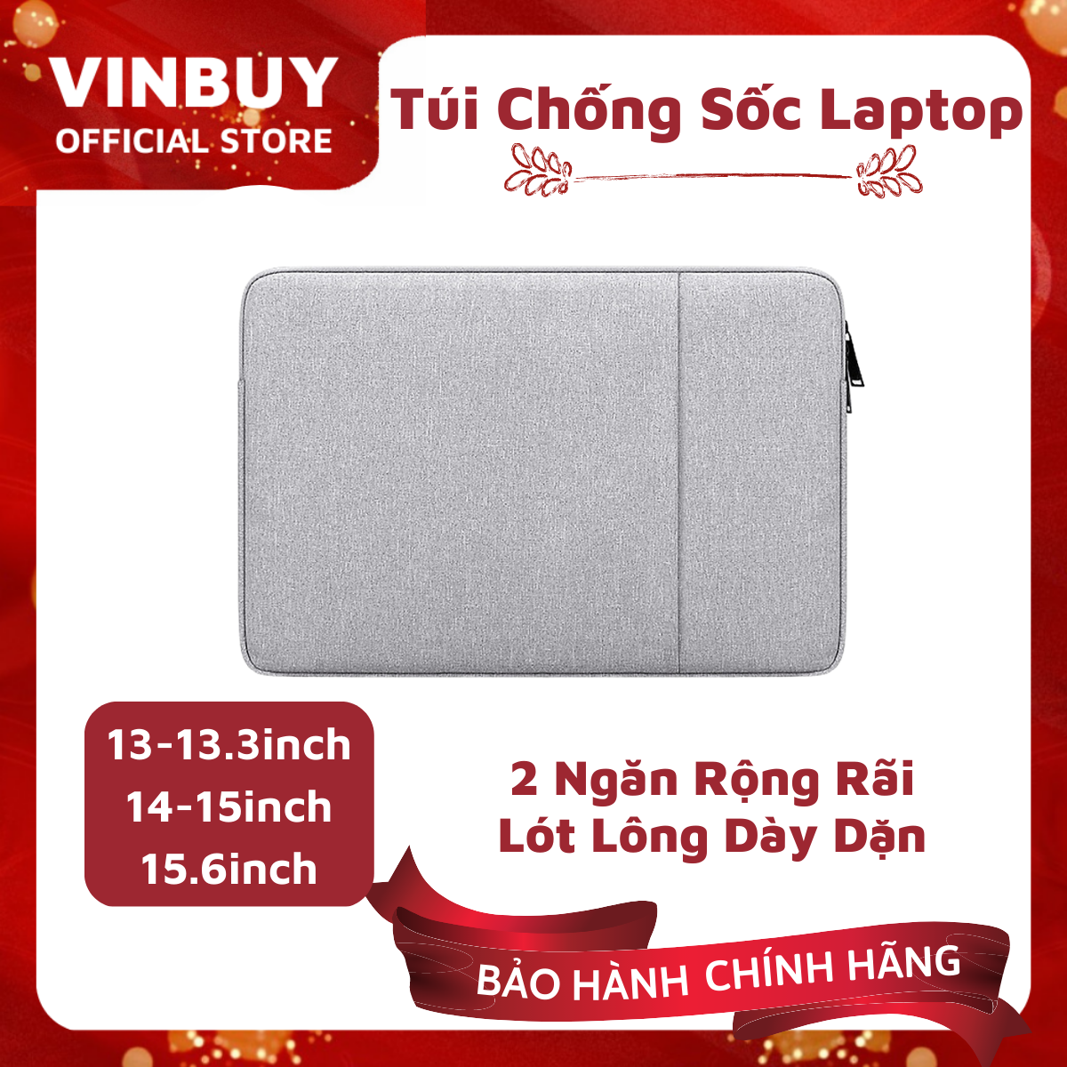 Túi Chống Sốc Cao Cấp Dành Cho MacBook & Laptop Cao Cấp 13inch - 15.6inch, Chất Liệu Mới Siêu Mỏng, Chống Thấm Nước & Chống Va Đập – Hàng Chính Hãng VinBuy