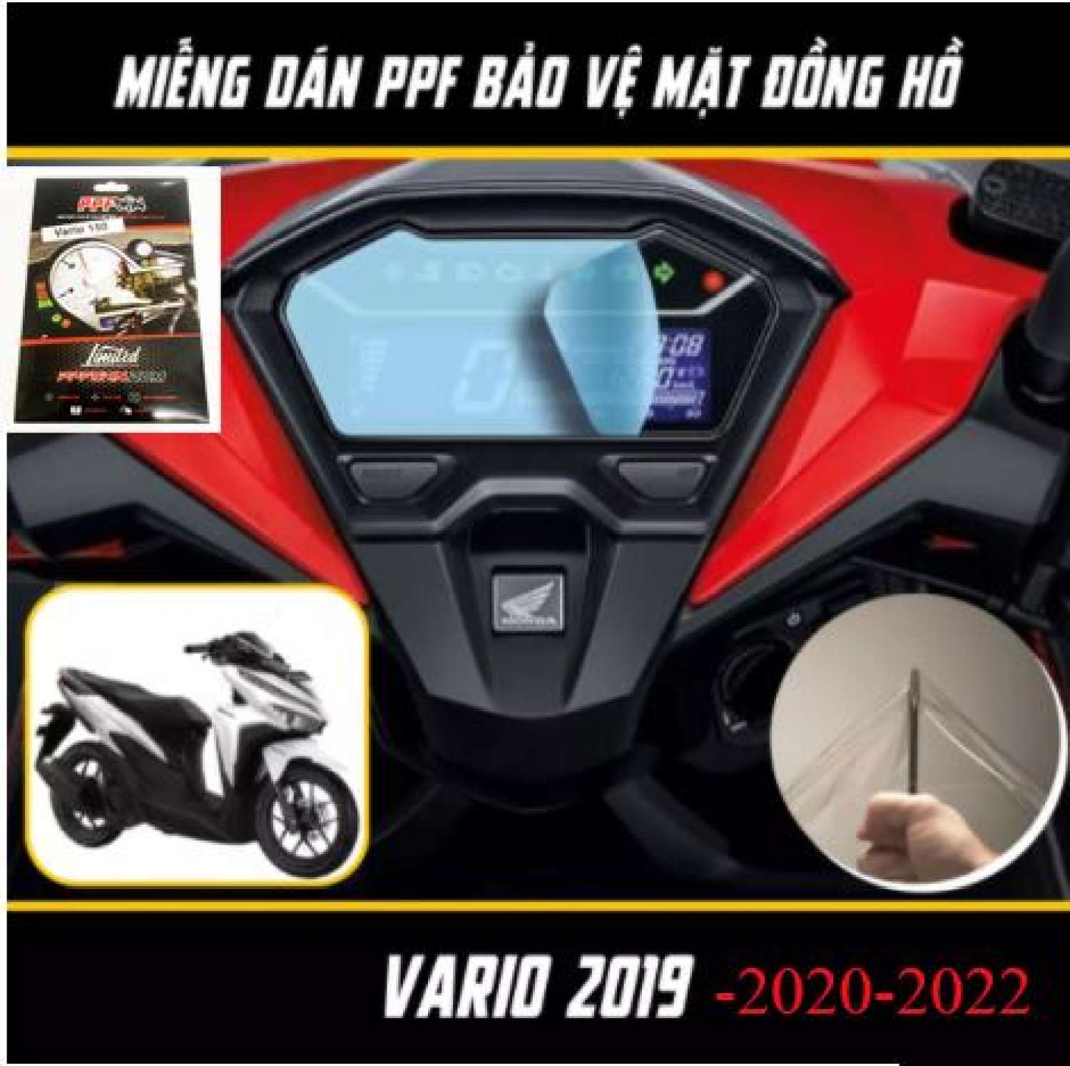 Miếng dán mặt đồng hồ Vario cao cấp chống trầy xước bảo vệ mặt đồng hồ Vario