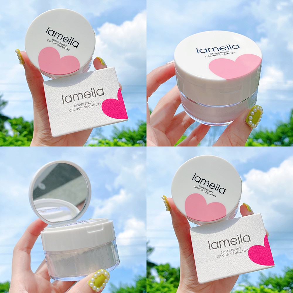 Phấn phủ kiềm dầu dạng bột Lameila thiết kế hình trái tim, Phấn phủ bột Lameila trái tim kiềm dầu che phủ tốt - BUM BEAUTY