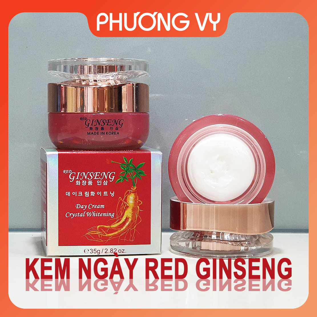 [CHÍNH HÃNG] Kem ngày Red Ginseng nhân sâm, giúp dưỡng trắng da và mờ nám tàn nhang, kem nám Hàn Quốc, mỹ phẩm Ginseng.