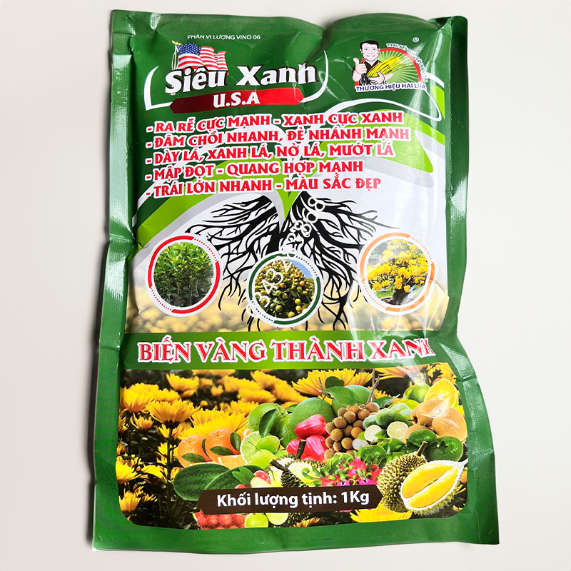 Phân bón siêu xanh usa biến vàng thành xanh kích rễ cực mạnh xanh cây cực nhanh