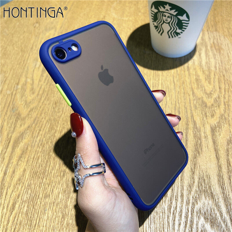 Hontinga Casing For Apple iphone 6 6s Plus 7 8 Plus 6+ 6S+ 7+ 8+ SE 2020 Case Luxury Protective Hard Cases Clear Hybrid Simple Matte Bumper Case Back Cover Armor Cover Transparent Shockproof casing Phone Case Softcase