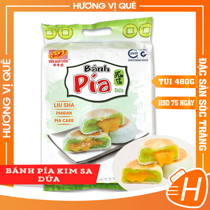 Bánh pía kim sa dứa tân huê viên - túi 480g - đặc sản sóc trăng