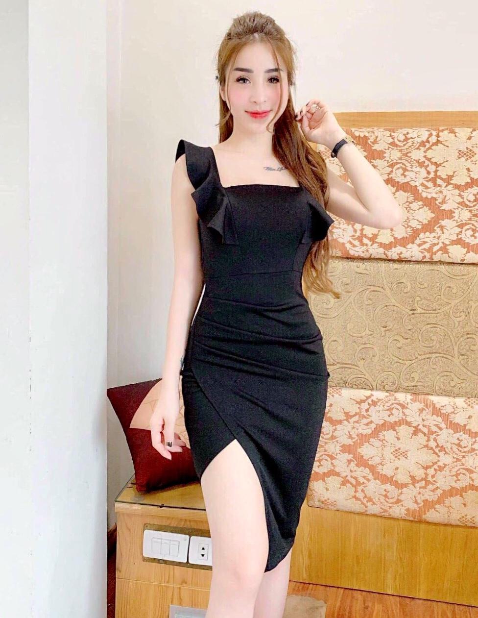 Đầm Ôm Body Cánh Tiên Xẻ Đùi L-T Fashion Freesize 40-55kg Phù Hợp Với Mọi Phong Cách.