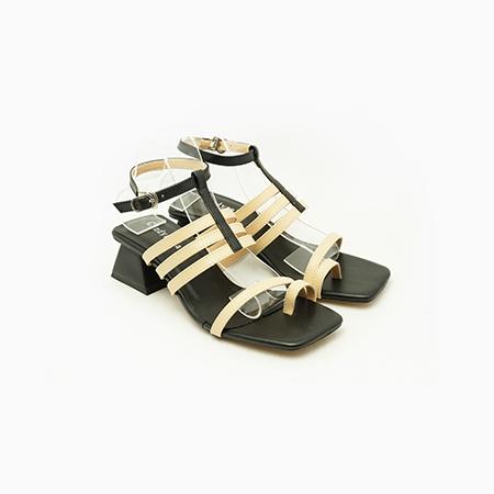 Giày sandal cao gót nữ xỏ ngón đan dây  đế hình than Cindydrella C277