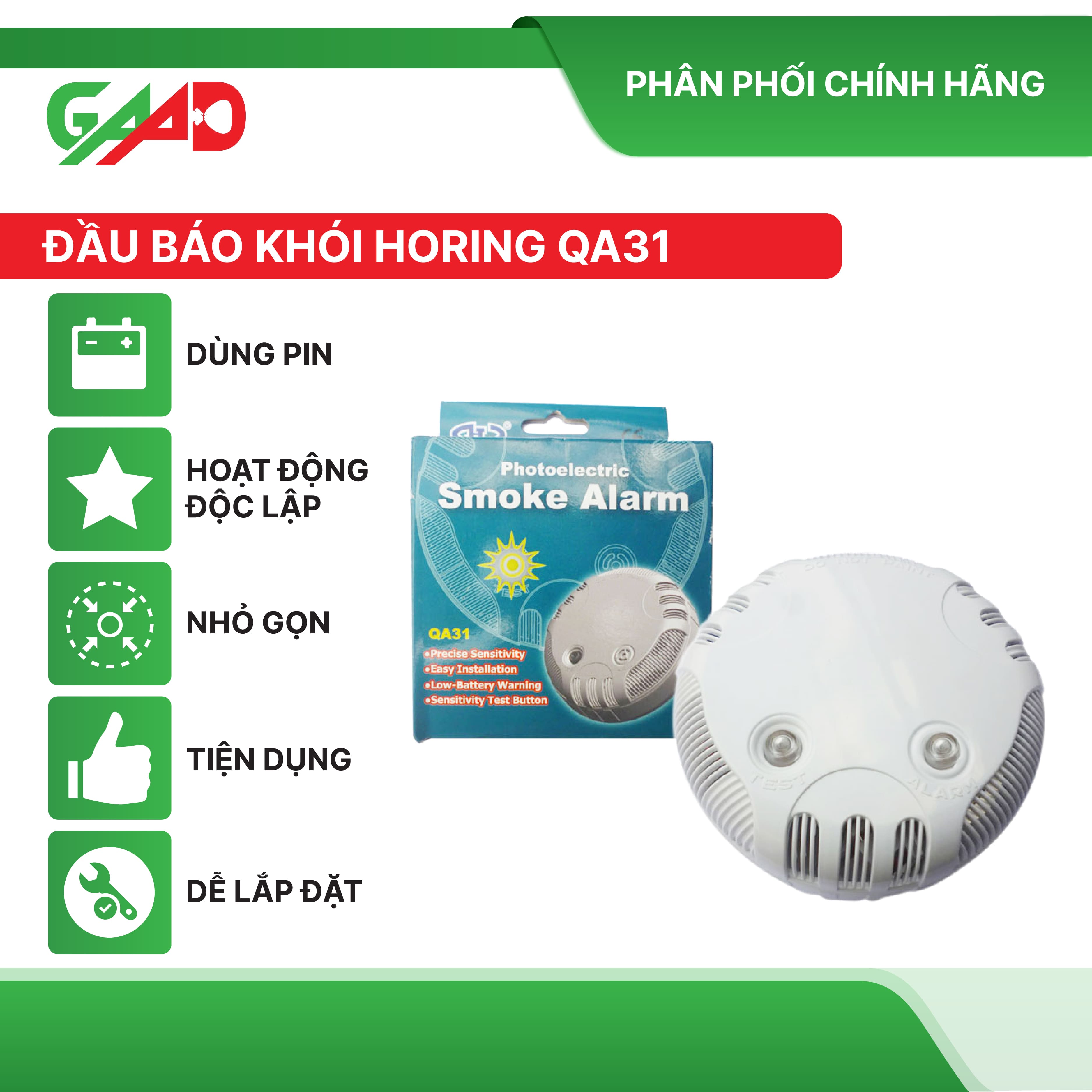 Đầu Báo Khói độc lập, Báo Cháy Thông Minh chạy pin