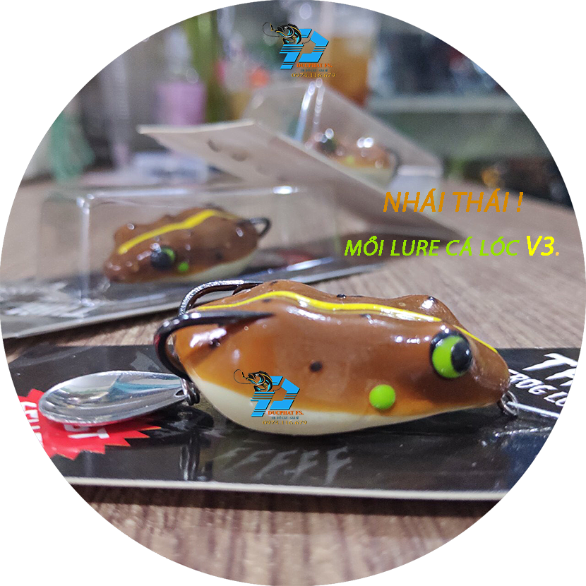 Mồi lure cá lóc V5 , nhái thái lure.! mồi giả câu lure .!!!