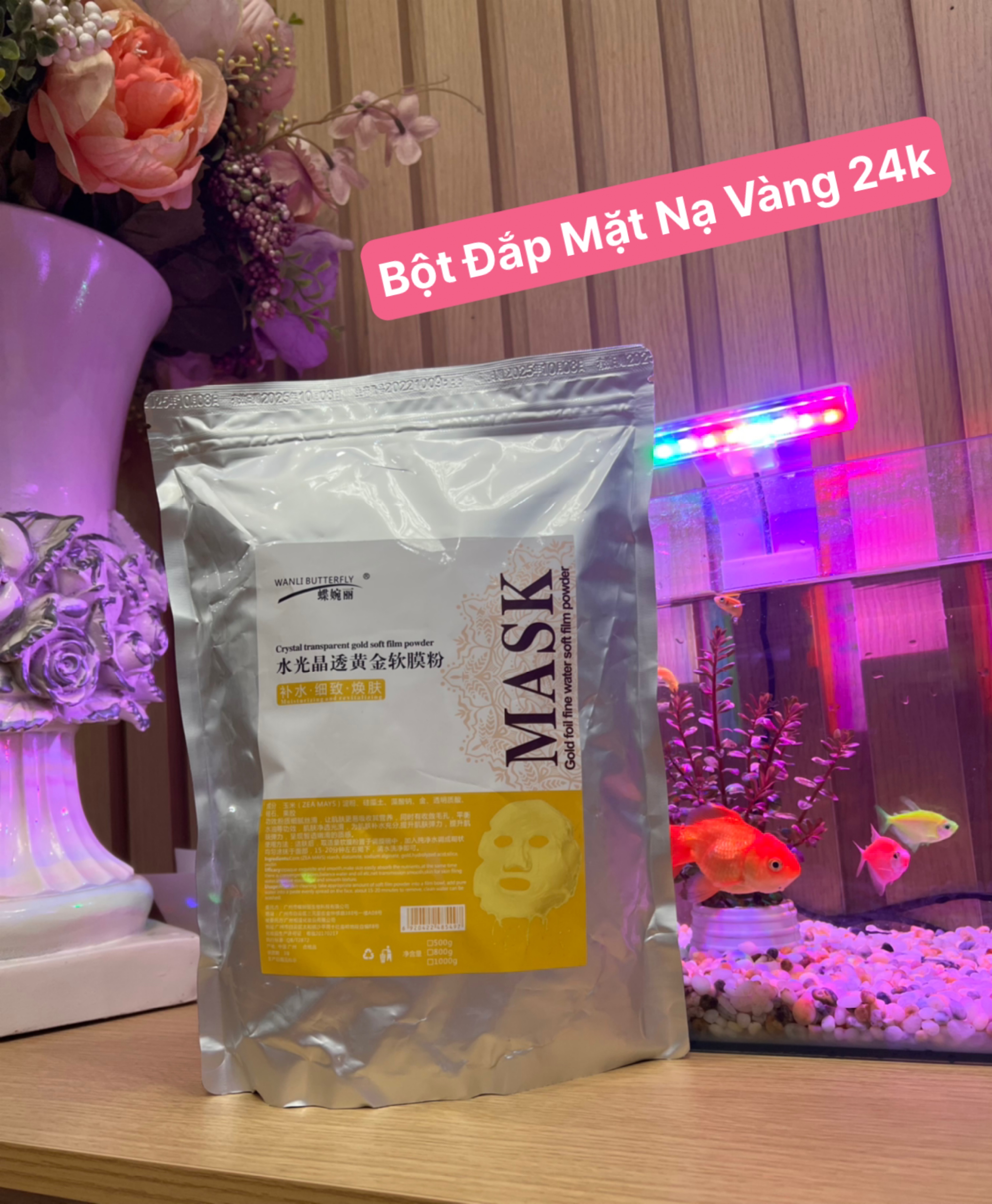 Mask gold 24k . bột đắp mặt nạ gold 24k collagen