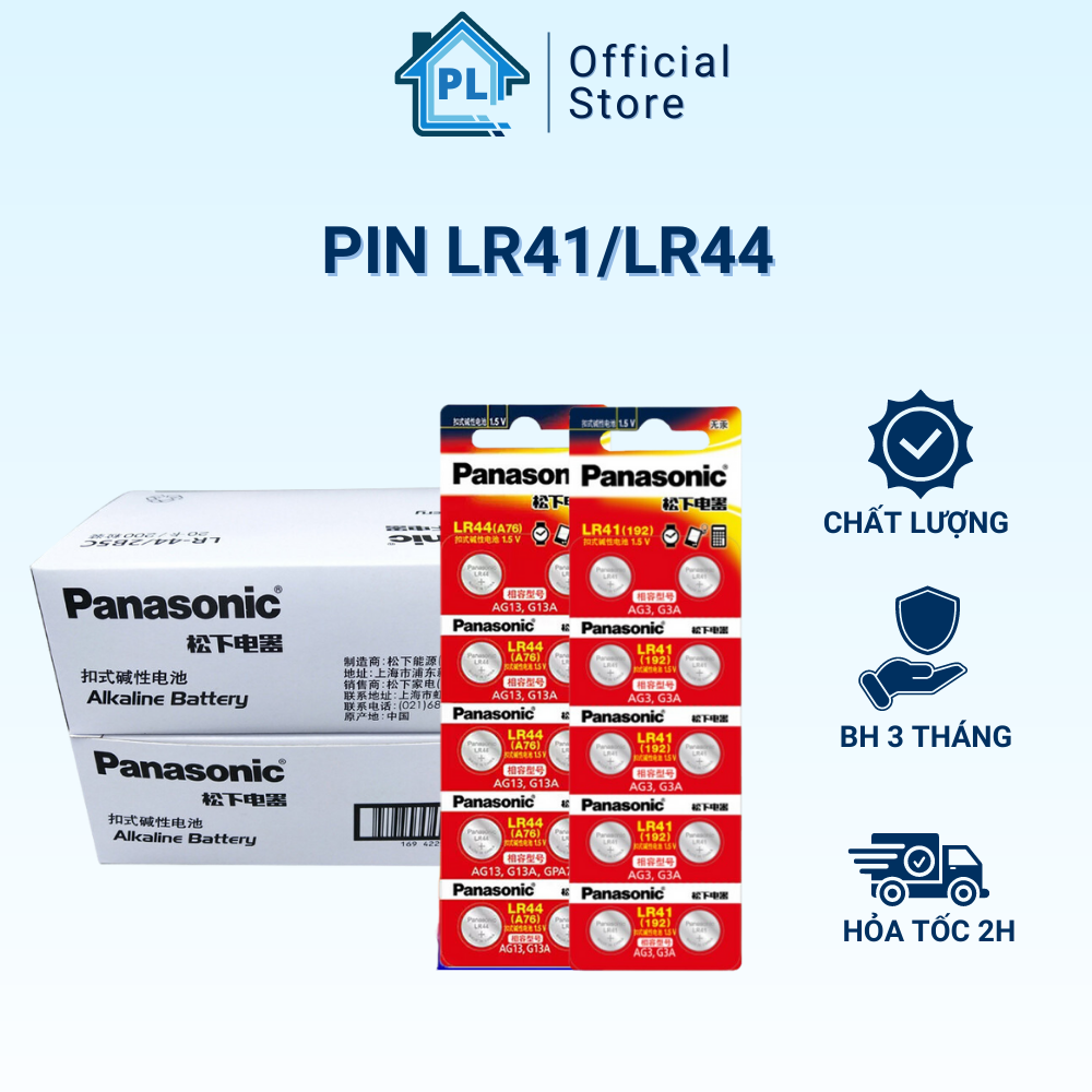 Pin lr44 a76 ag13 g13a panasonic alkaline 1.5v vỉ 10 viên