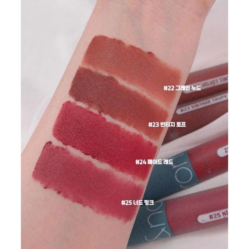 [HCM][Màu 22- 25][Vintage Filter Series] Son Kem Lì Lên Màu Chuẩn Mịn Môi Romand Zero Velvet Tint 5.5g