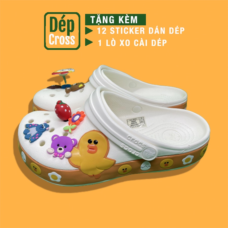 Dép Cross cho bé vịt vàng cute tặng thêm 6 jibitz cài dép cross