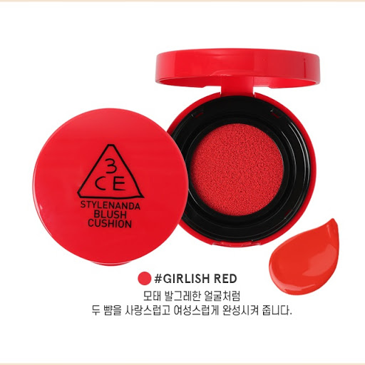 Má hồng dạng kem 3CE Blush Cushion màu Girlish Red