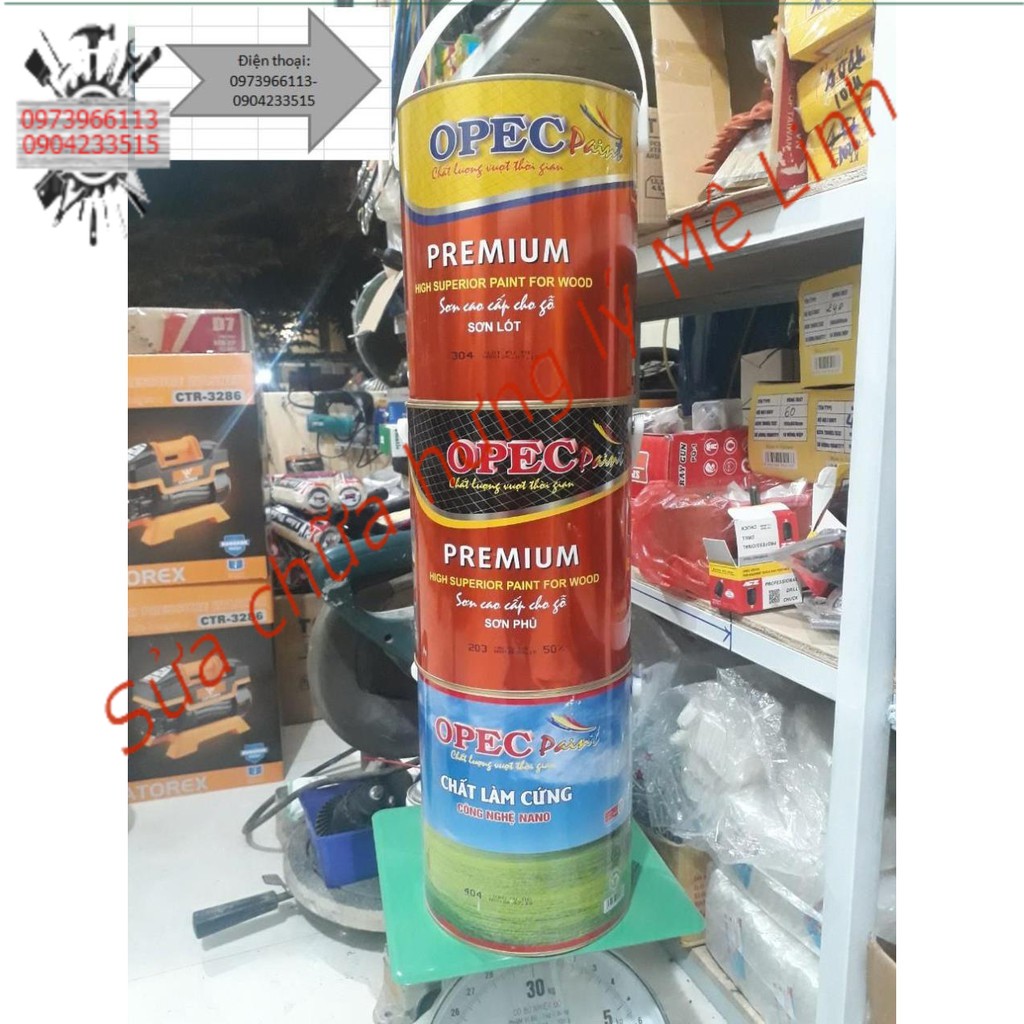 Bộ sơn pu opec gồm bộ sơn pu ,4kg cứng, 4kg lot, 4kg bóng75