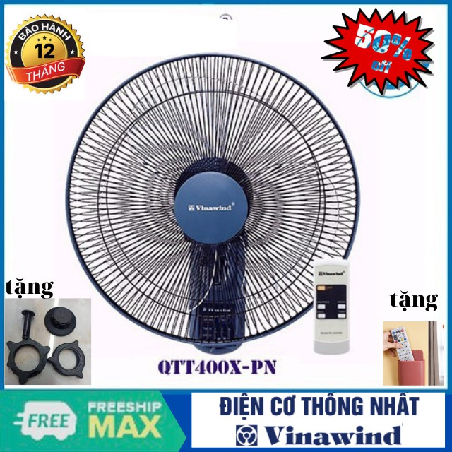 Quạt treo tường vinawind 400x-pn - có điều khiển -sải cánh 400-46w- quạt đẹp-chắc -khỏe -êm -bh 12t