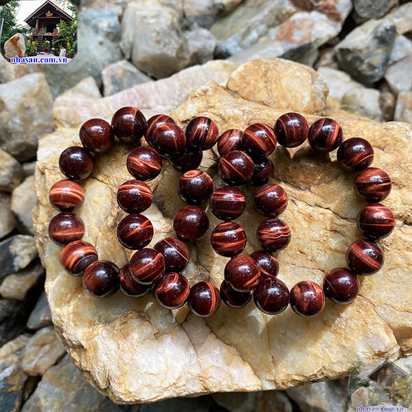 Red-Brown Tiger's Eye Stone Bracelet, 16mm - Amulet for People with Earth Element, Fire Element - Mh08 Giá 1,319,000 Đồng*Miễn phí vận chuyển