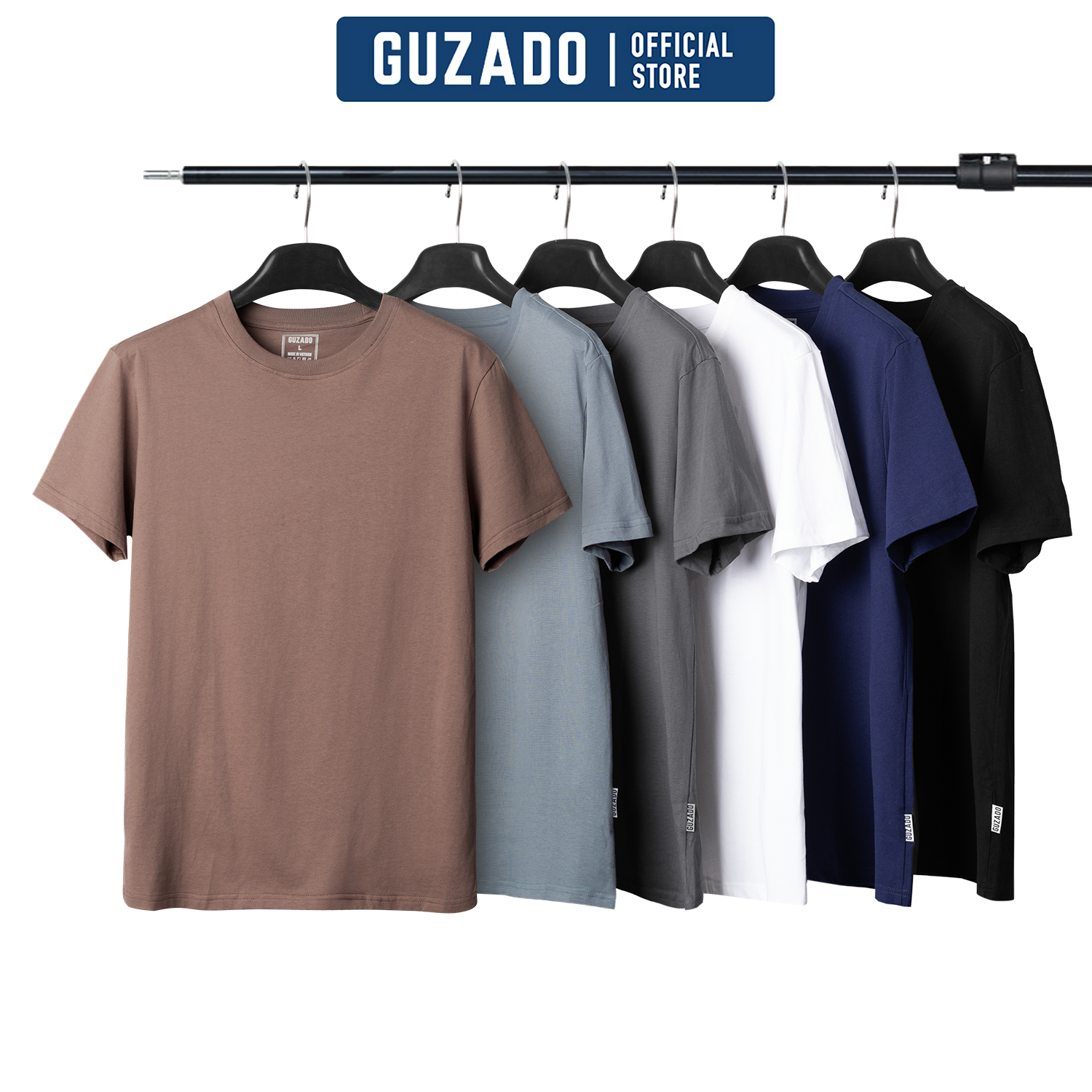 Áo Thun Cộc Tay GUZADO Chất Cotton Thiết Kế Basic Trẻ Trung Năng Động Với 5 Màu Cơ Bản Dễ MiX Đồ GTS05