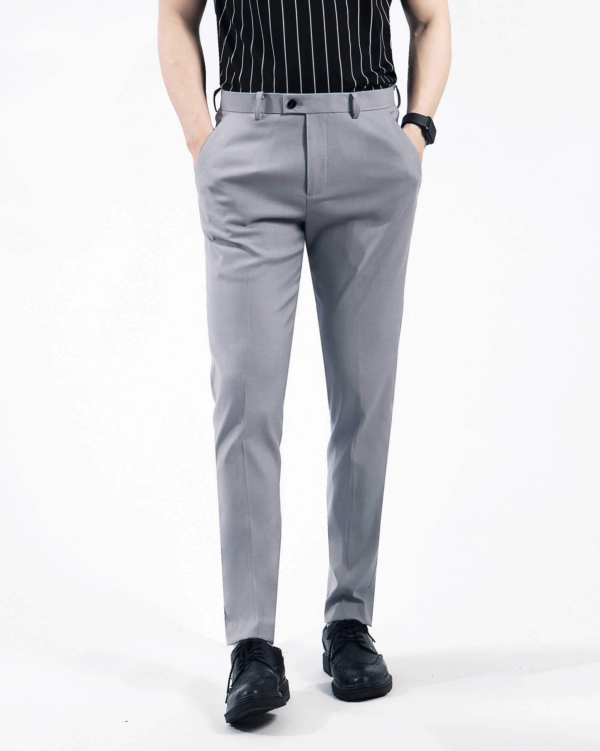 Quần Âu Nam,Quần Hàn Quốc Nam Trơn Polido Chất Liệu Thoáng Mát Co Giãn Thoải Mái Form Slim Thời Trang Nam