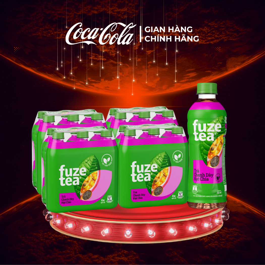 [SIÊU SALE ] Lốc 24 Chai Trà Chanh Dây Và Hạt Chia Fuzetea+ Sale 8.8 Coca-Cola Chính Hãng_LD