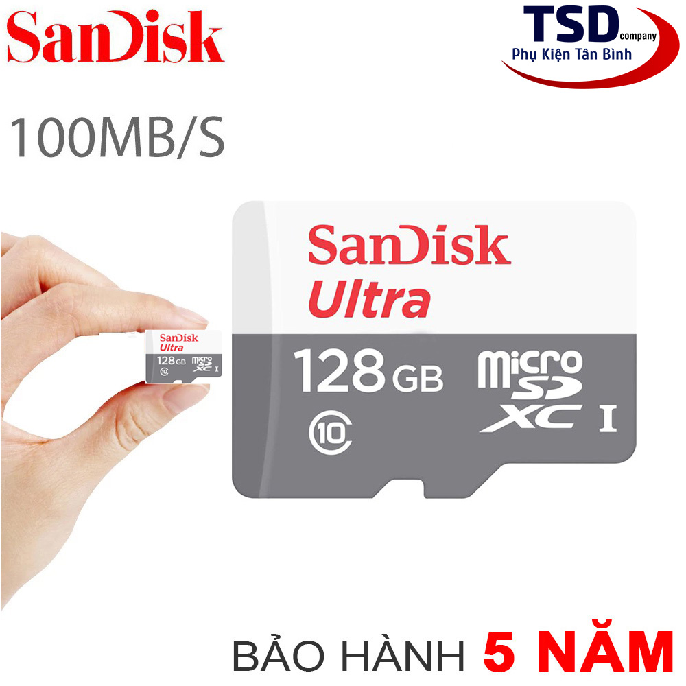 Thẻ nhớ sandisk ultra 128gb 100mb/s microsdxc chính hãng