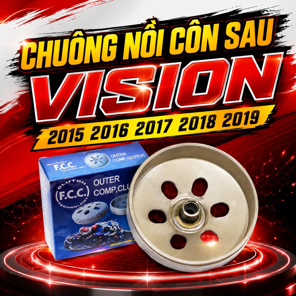 Chuông Nồi Côn Sau Vision 2015 2016 2017 2018 2019 – Chuông Côn Sau Xe Tay Ga
