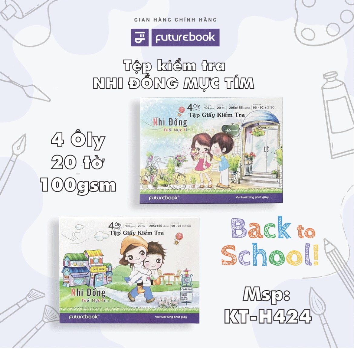 Tệp kiểm tra nhi đồng kt-h424. văn phòng phẩm futurebook.