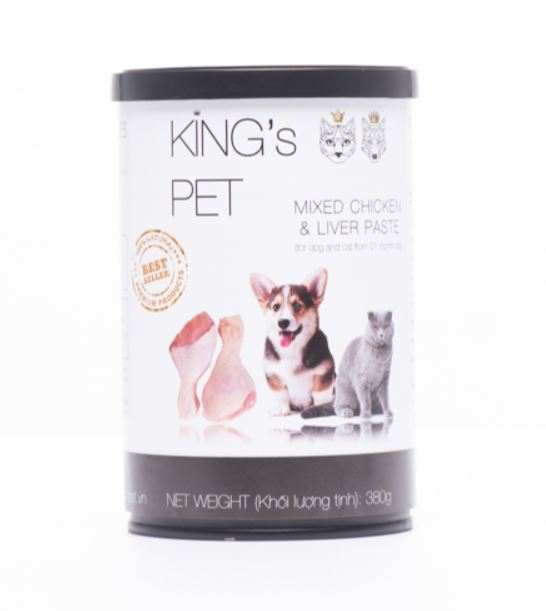 Chính hãng King s Pet Pate cho Chó & Mèo - Vị hỗn hợp gà lon 380g
