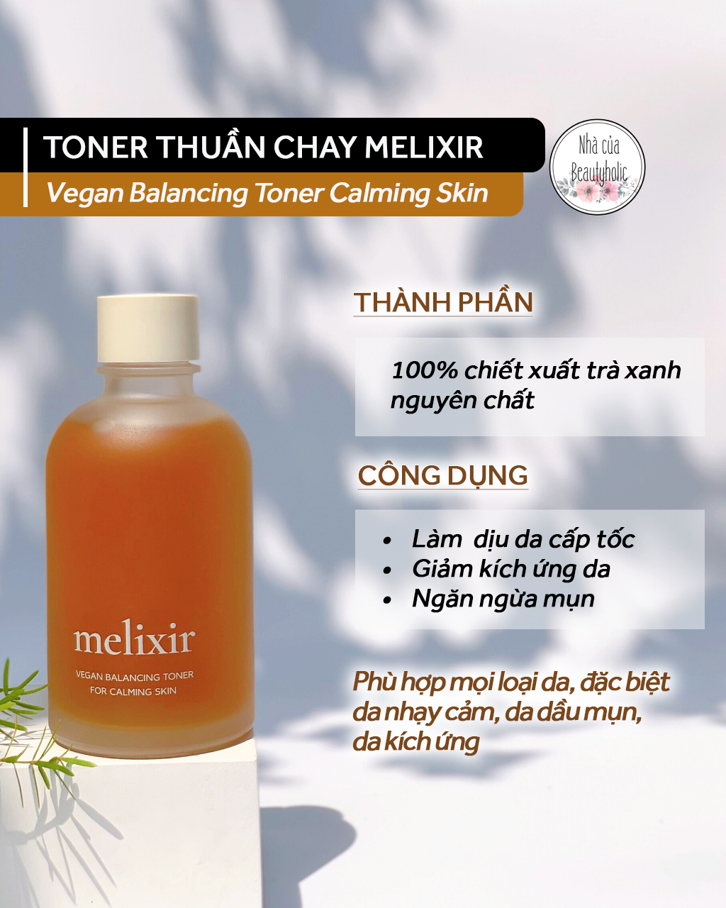 [Nhacuabeautyholic] Nước hoa Hồng Melixir Vegan Balancing