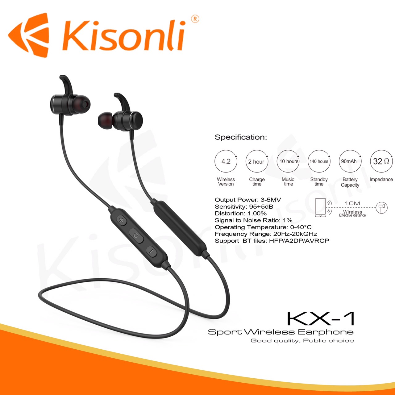 Tai nghe Bluetooth Kisonli KX1 Thể Thao Chuyên Nghiệp v4.2