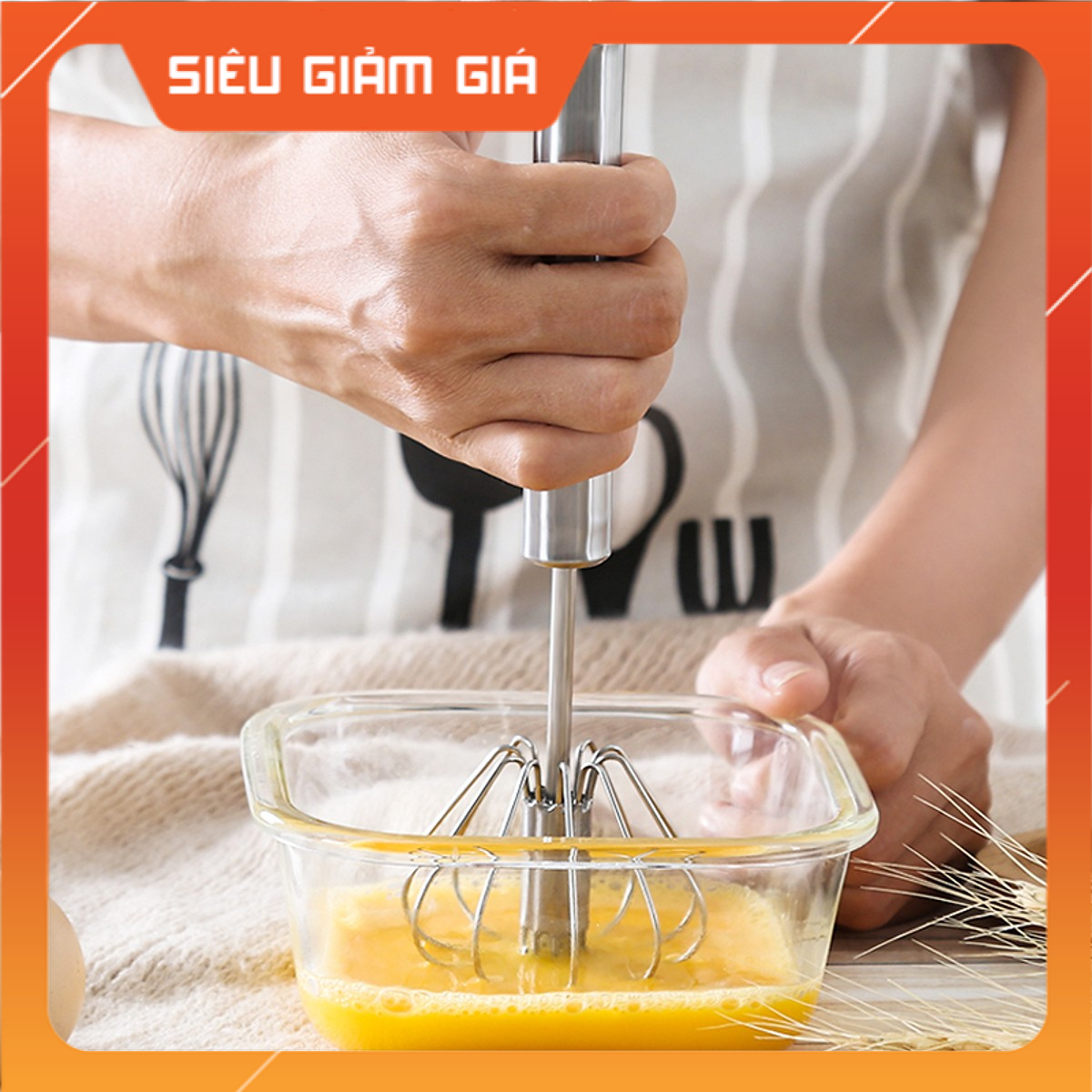 [ MIỄN PHÍ VẬN CHUYỂN 20K ] Cây đánh trứng tự động bằng inox , Cây Đánh Trứng Cầm Tay Chất Liệu Inox Trục Xoay Tự Động Kích Thước Dài 30cm Có Thể Dùng Để Khuấy Trộn Đồ Ăn Tiện Lợi Dễ Dàng Lau Chùi Vệ Sinh Sau Khi Sử Dụng , dụng cụ đánh trứng tự động