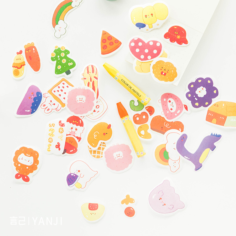Sticker (hình dán) gói ăn vặt cute trang trí sổ, album, nhật ký, lưu bút, góc học tập