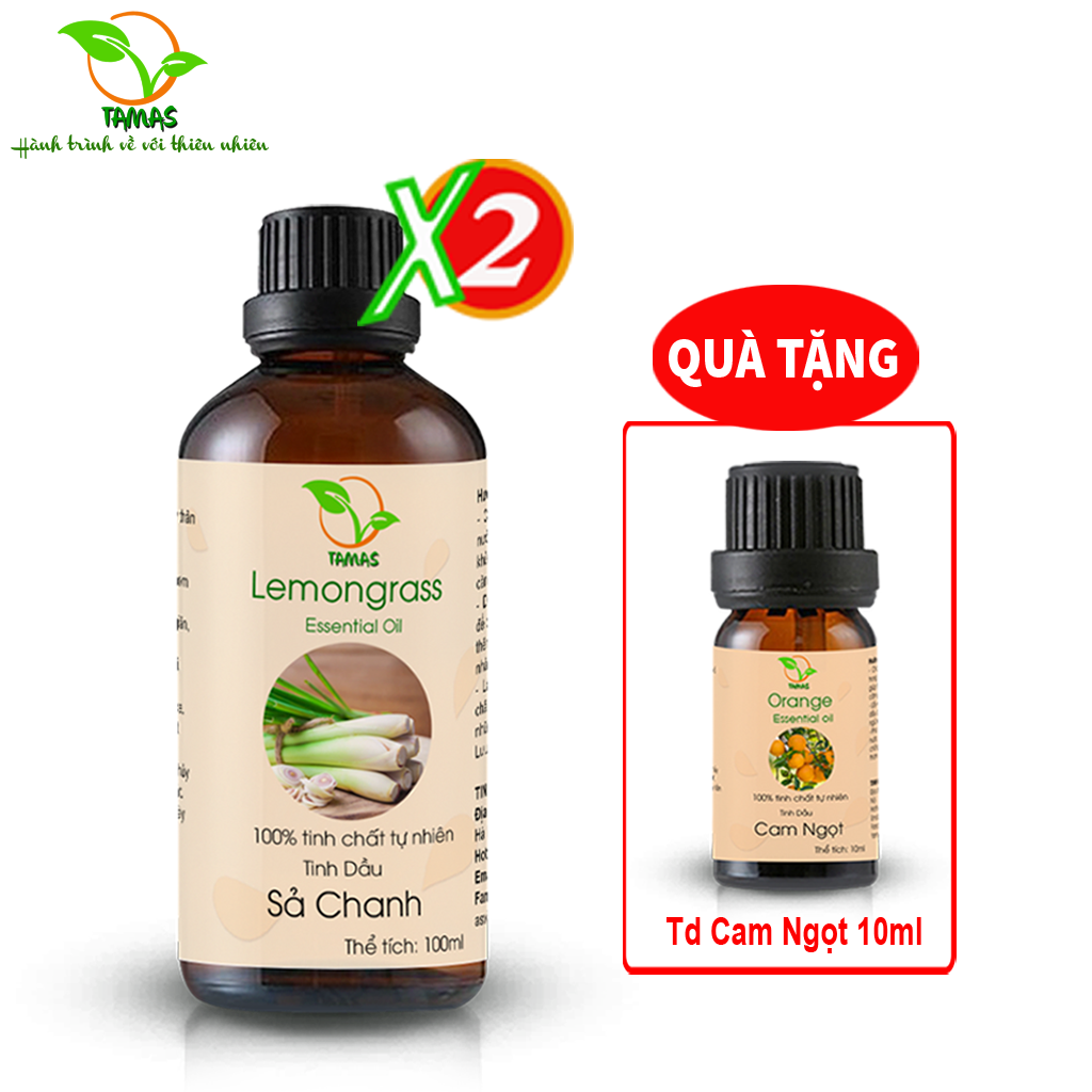 Tinh Dầu Sả Chanh 100ml/50ml Nguyên Chất TAMAS,  Đuổi Muỗi Và Côn Trùng, Khử Mùi Ẩm Mốc Tạo Hương Thơm Tươi Mát Giúp Bé Ngủ Ngon