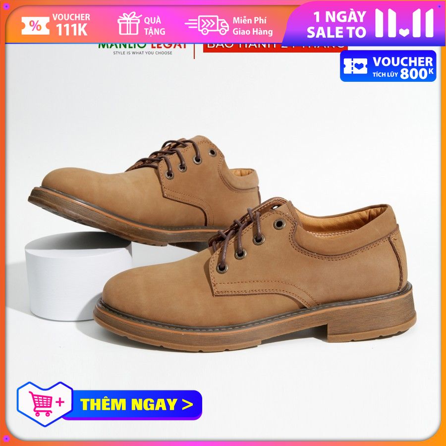 Giày nam da lộn manlio legat màu vàng bò g1741-bn-01