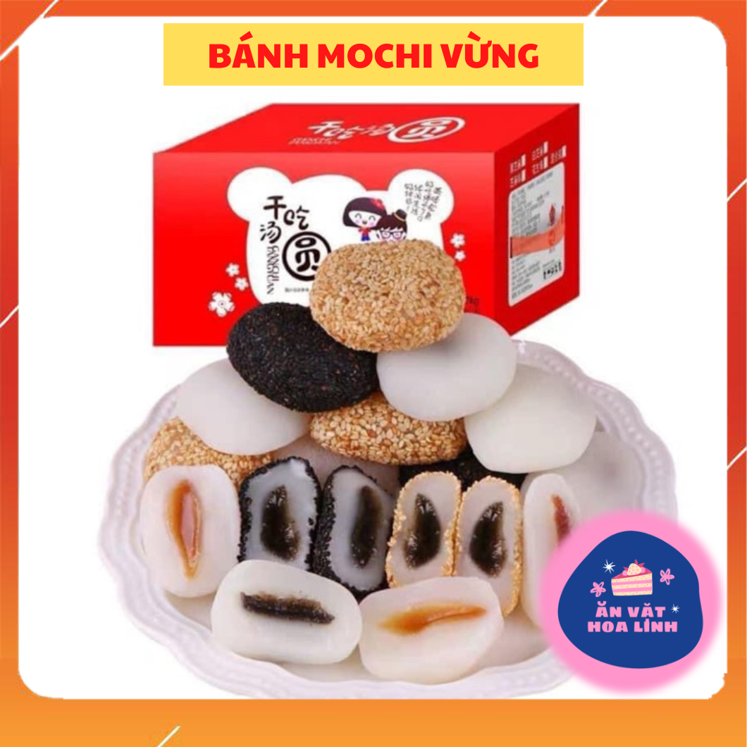 Sale: hộp 2kg bánh mochi vừng đài loan mix 3-4 vị