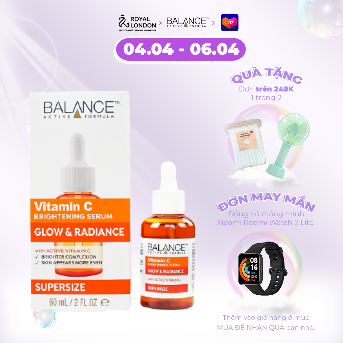 Serum sáng da, mờ thâm Balance Active Formula SUPERSIZE Vitamin C