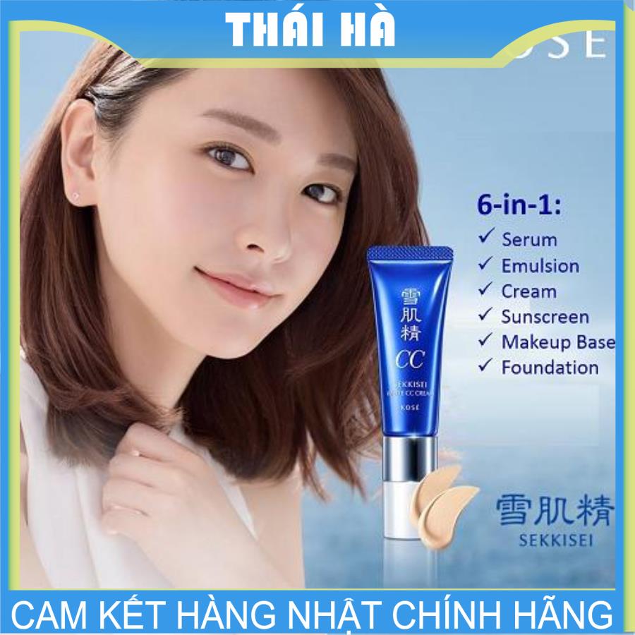 [HCM]Kem Trang Điểm Kose Sekkisei White CC Cream SPF50+/PA+++ 6 Trong 1 Nhật Bản